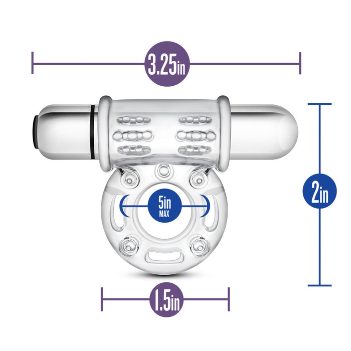 Eden 3-In-1 Clear Soft Ticklers 10 Mode Vibrating Cock Ring