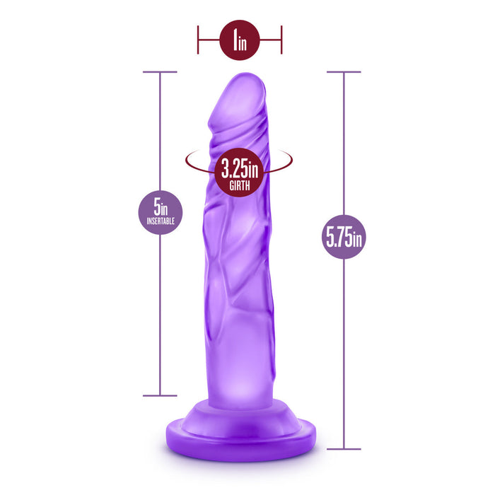 Eden 5.75" Purple Beginner's Realistic Dildo With Suction Cup Base