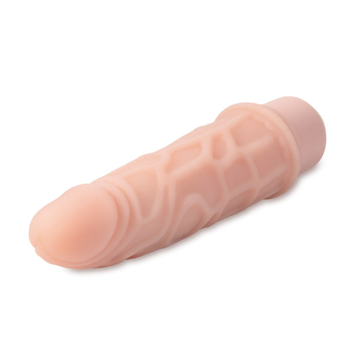 Eden 7.5" Long Beige Silicone Curved G Spot 10 Mode Vibrating Dildo