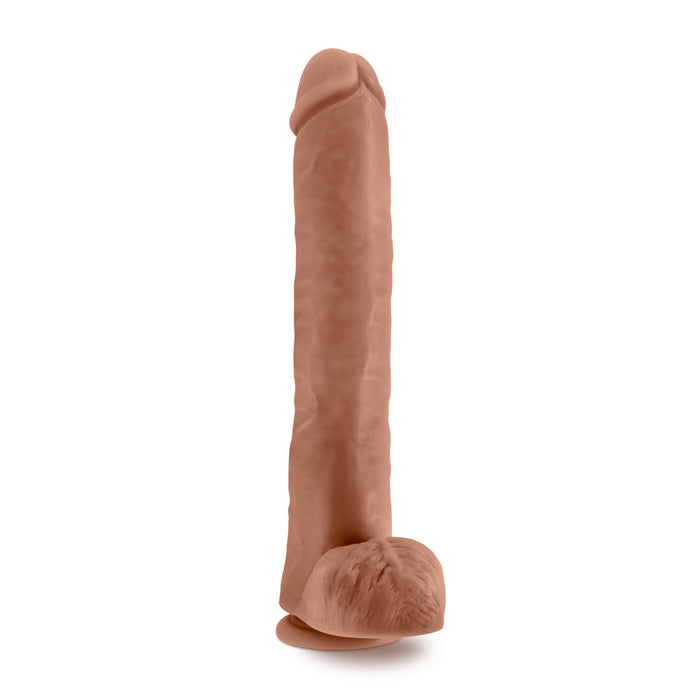 Eden 14" Long Brown Rigid Realistic Dildo With Balls & Suction Cup Base