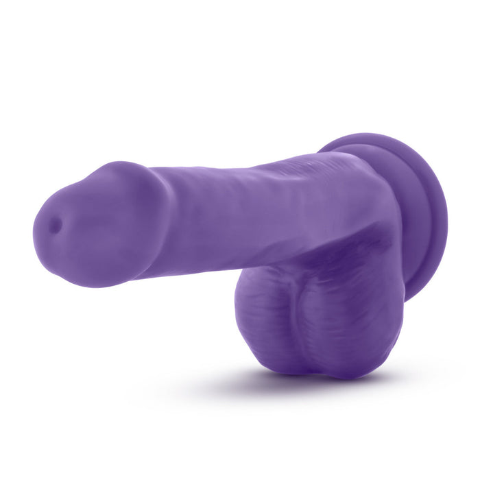 Eden 6.5" Long Purple Rigid Realistic Dildo With Balls & Suction Cup Base