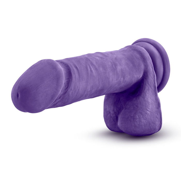 Eden 8" Long Purple Rigid Realistic Dildo With Balls & Suction Cup Base