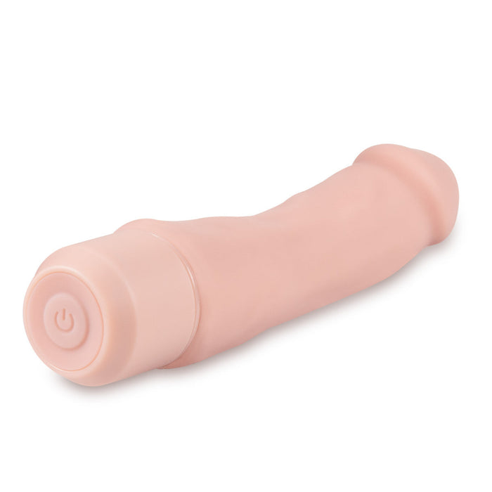 Eden 7" Long Beige Silicone Curved G Spot 10 Mode Vibrating Dildo