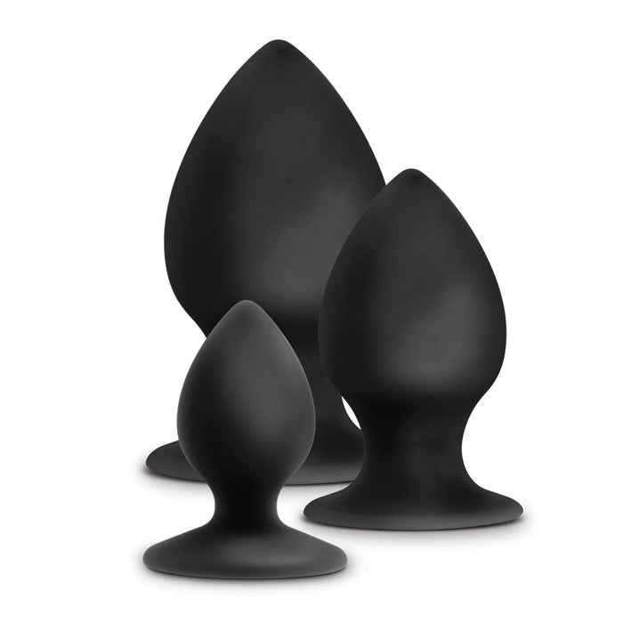 Eden Black Silicone Beginner's Anal Butt Plug (3 Pack)