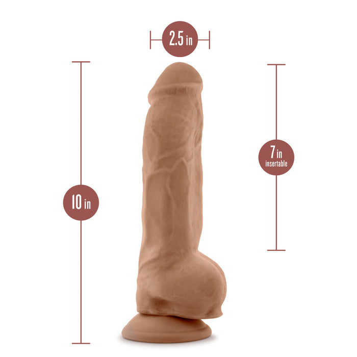 Eden 10" Long Brown Realistic Dildo With Balls & Suction Cup Base