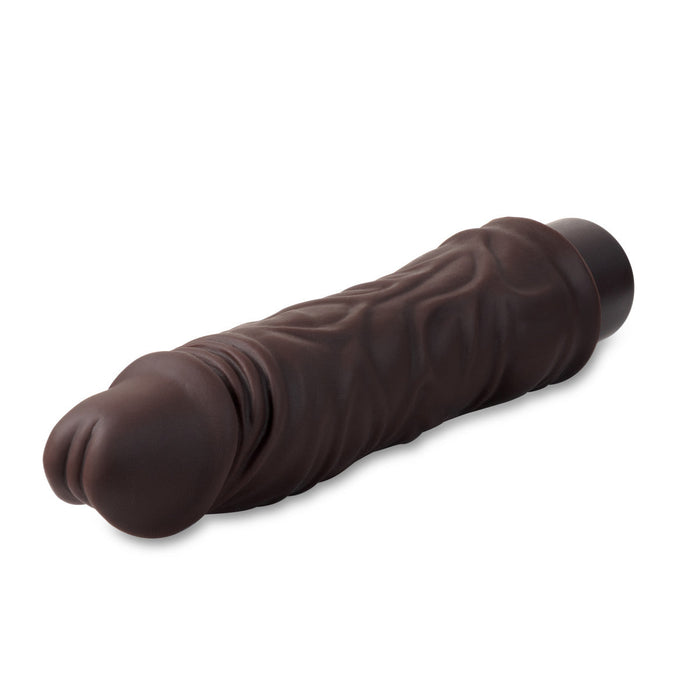 Eden 8" Long Brown Curved Silicone G Spot 10 Mode Vibrating Dildo