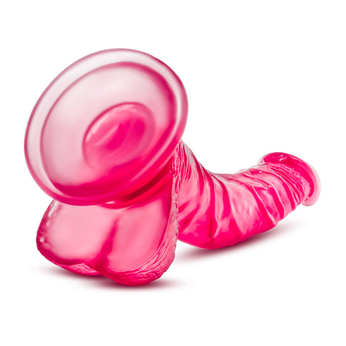 Eden 8.5" Long Pink Curved Realistic Dildo With Balls & Suction Cup Base