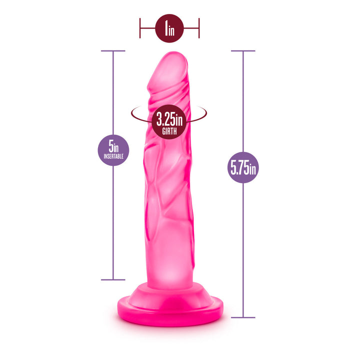 Eden 5" Long Pink Beginner's Realistic Dildo With Suction Cup Base