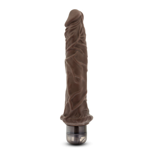 Adult Sex Toys 9.5" Long Brown Ridged Realistic 1 Mode Vibrating Dildo