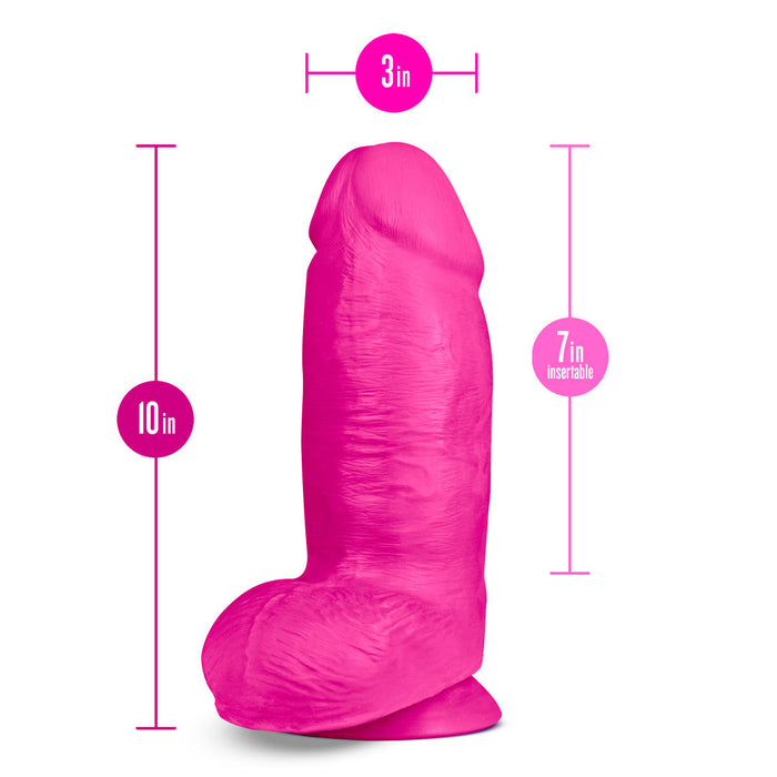 Eden 10" Long Girthy Pink Realistic Dildo With Balls & Suction Cup Base