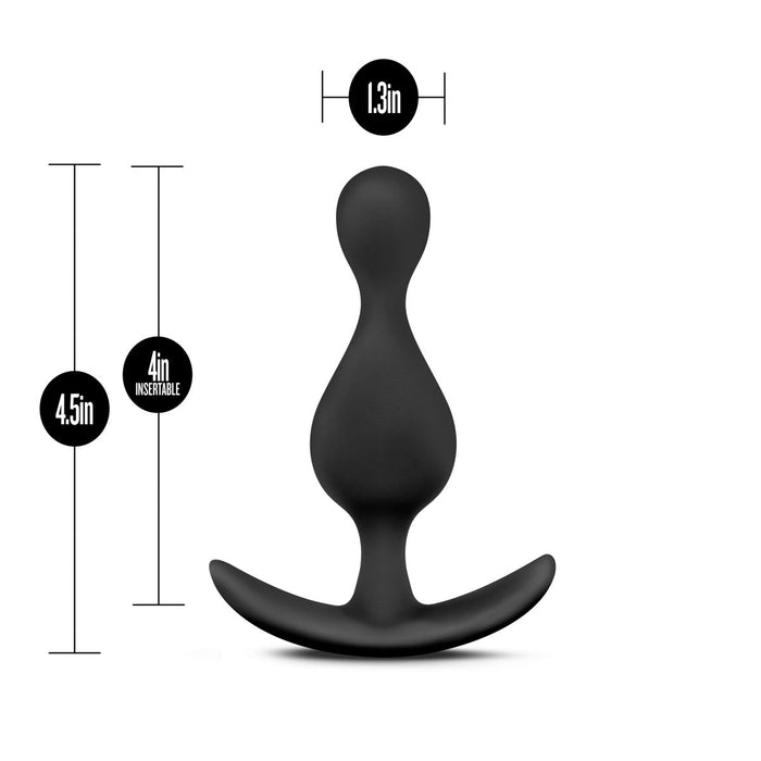 Eden 4.5" Long Black Silicone Beginner's Anal Butt Plug