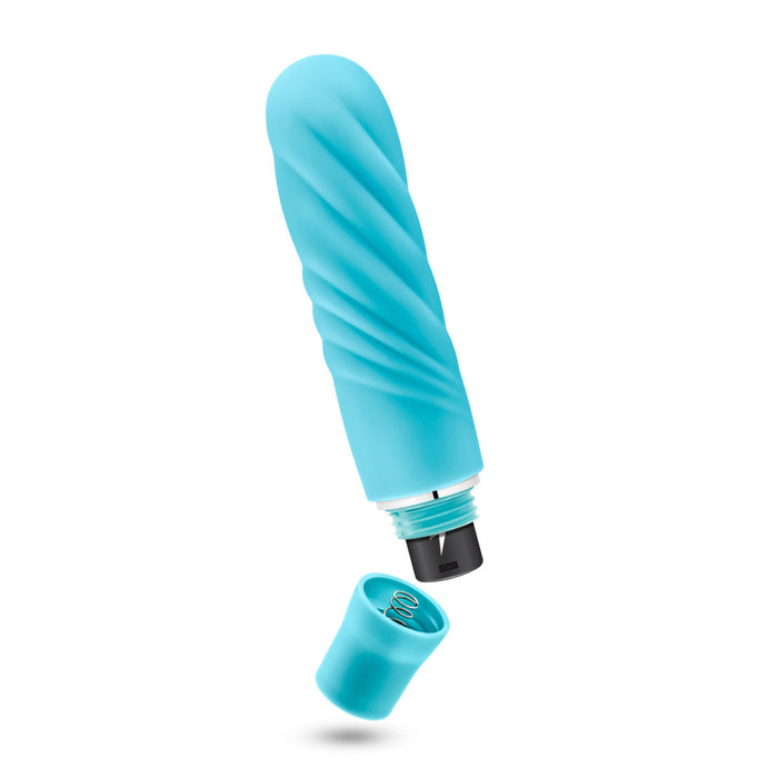 Eden 3.5" Long 10 Mode Ridged Blue Waterproof Vibrator