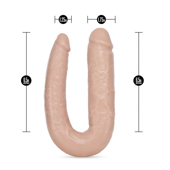 Eden 18" Long Beige Realistic U-Shaped Double Sided Dildo