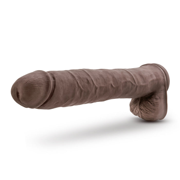 Eden 14" Long Brown Realistic Dildo With Balls & Suction Cup Base