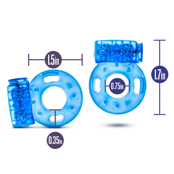 Eden Blue 1 Mode Vibrating Cock Rings (Set of 2)