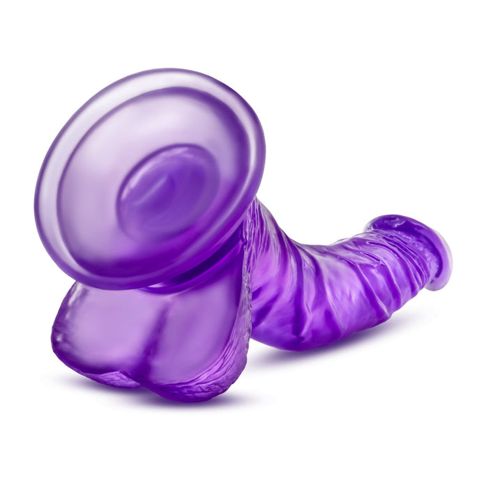 Eden 8.5" Long Purple Curved Realistic Dildo With Balls & Suction Cup Base