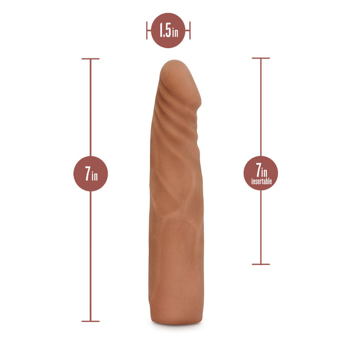 Eden 7.5" Long Brown Ridged Rigid Realistic Dildo