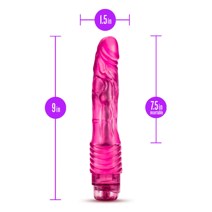 Eden 9" Long Pink Realistic Vibrating Dildo