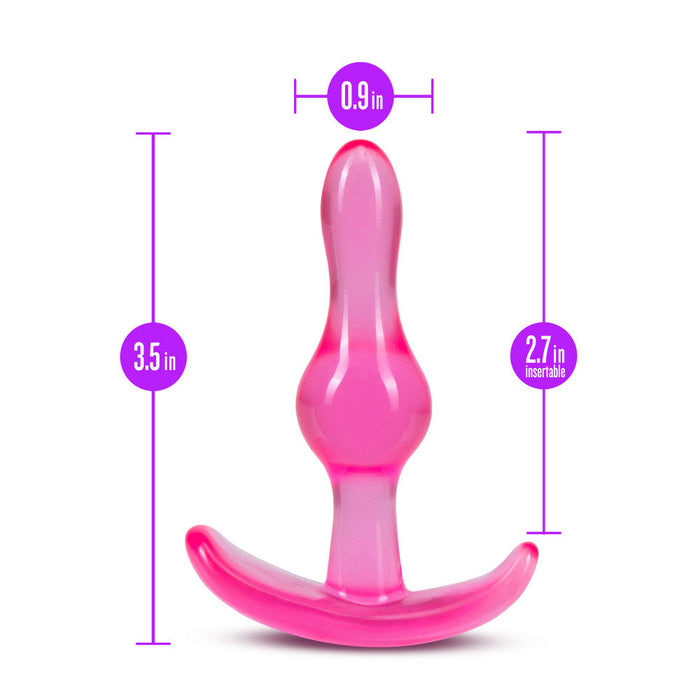 Eden 3.5" Long Pink Beginner's Slim Tapered Anal Butt Plug