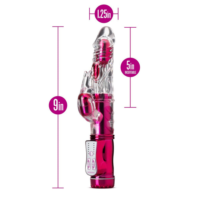 Eden 8.5" Long Pink Multi-Speed Gyrating Rabbit Vibrator