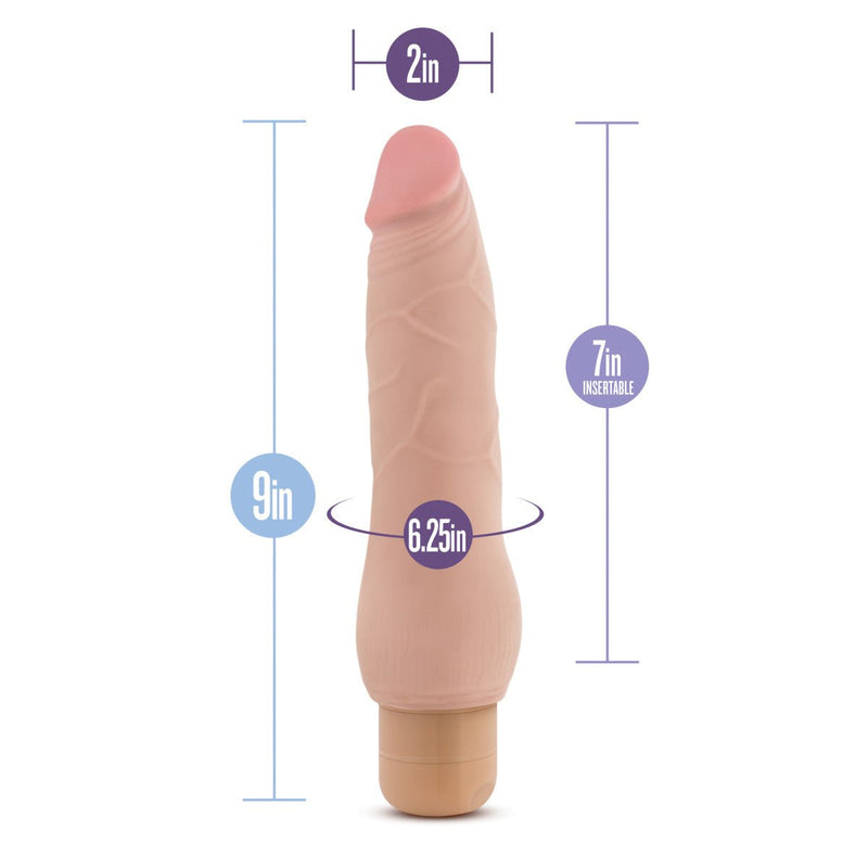 Eden 9" Long Beige Realistic Vibrating Dildo