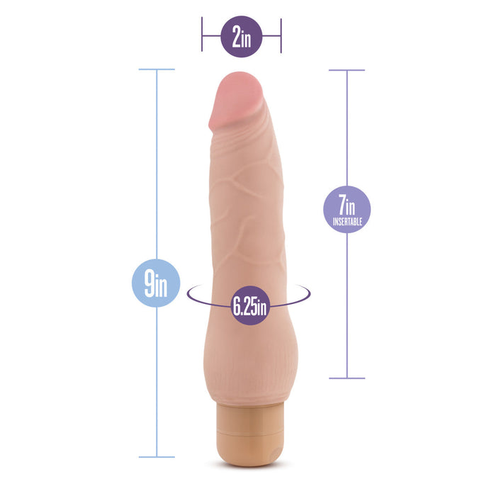 Eden 9" Long Beige Realistic Vibrating Dildo