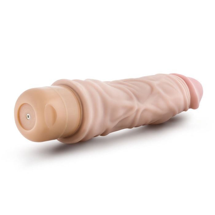 Eden 8.5" Long Beige Ridged Realistic 1 Mode Vibrating Dildo