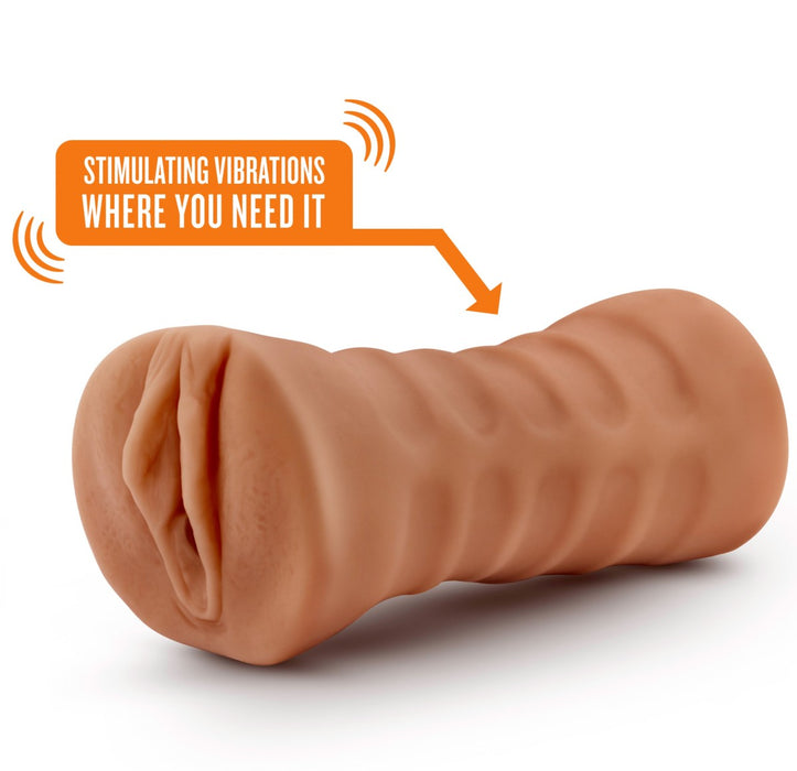 Eden Ultra Soft Brown Realistic Snug Pocket Pussy Vibrating Masturbator