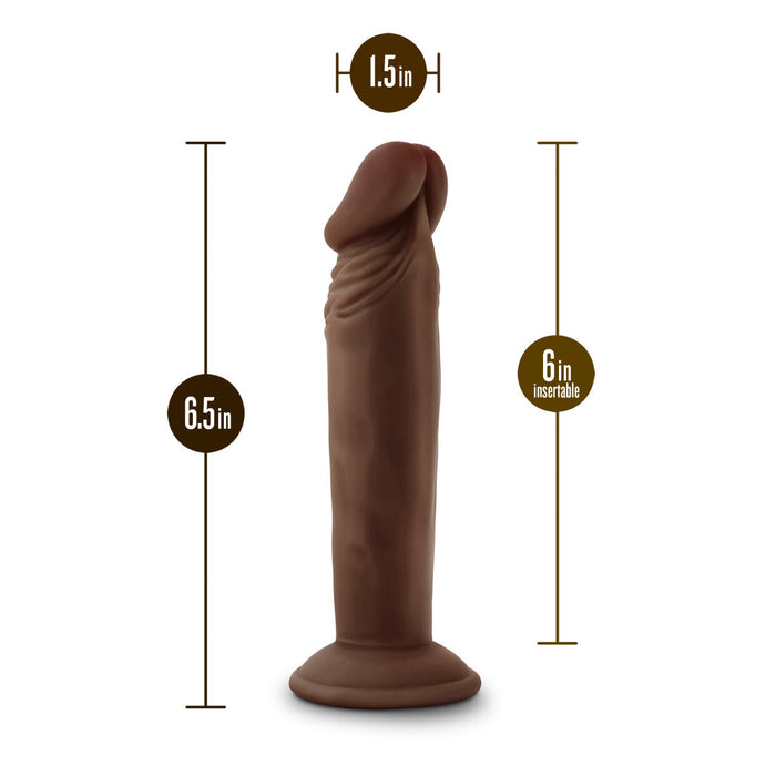 Eden 6.5" Long Posable Brown Realistic Dildo With Suction Cup Base