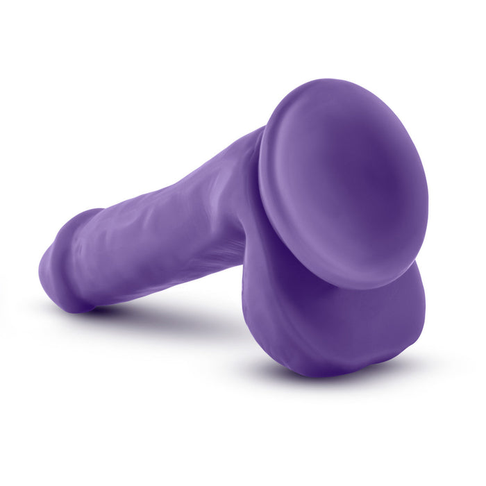 Eden 6.5" Long Purple Rigid Realistic Dildo With Balls & Suction Cup Base