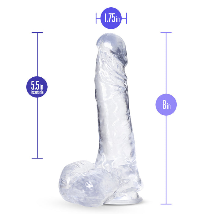 Eden 11" Long Clear Realistic Dildo With Balls & Suction Cup Base