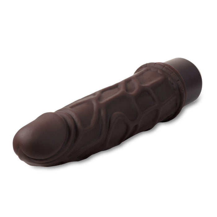 Eden 7.5" Long Brown Silicone Curved G Spot 10 Mode Vibrating Dildo