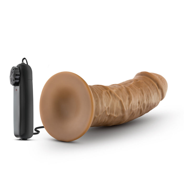 Eden 8" Long With Suction Cup Base Ridged Adjustable Realistic Vibrating Dildo With Suction Cup Base