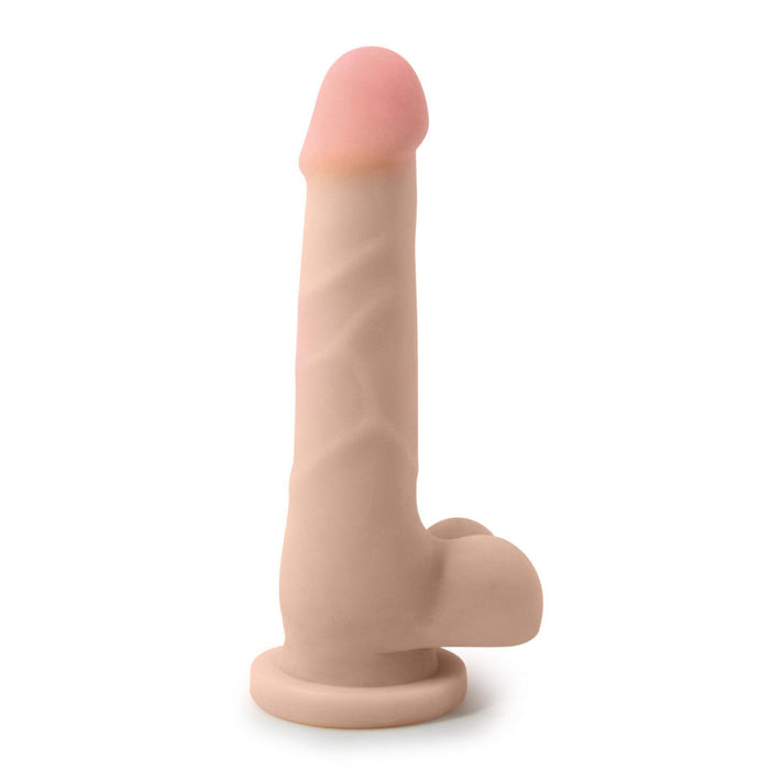 Eden 7" Long Beige Ridged Rigid Realistic Dildo With Suction Cup Base