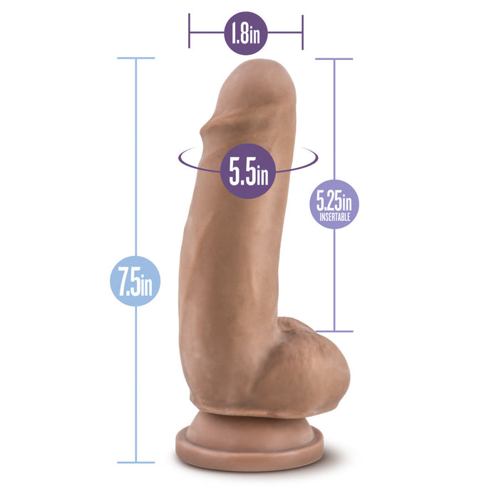 Eden 7" Long Brown Rigid Realistic Dildo With Balls & Suction Cup Base