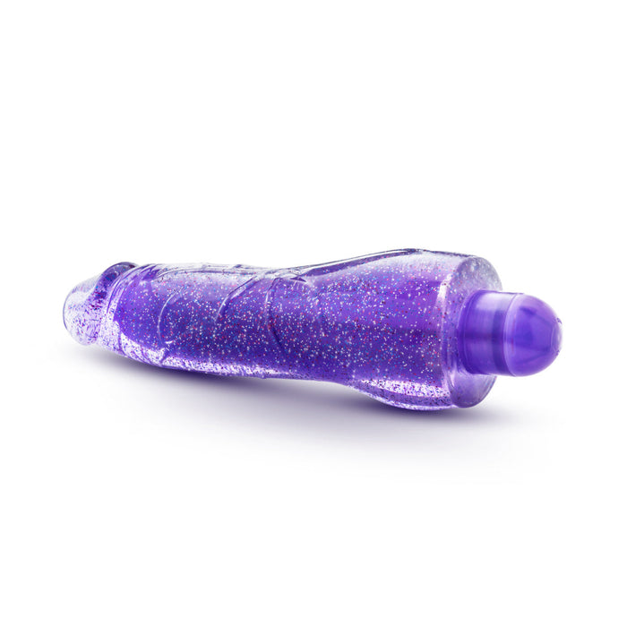 Eden 9" Long Glow In The Dark Purple Ridged 1 Mode Vibrating Dildo