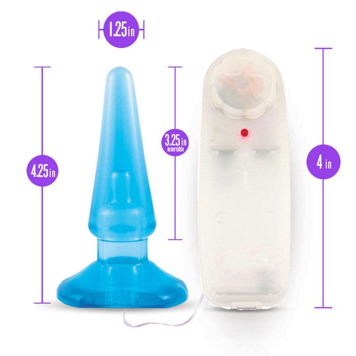 Eden 4" Long Blue 1 Mode Anal Butt Plug