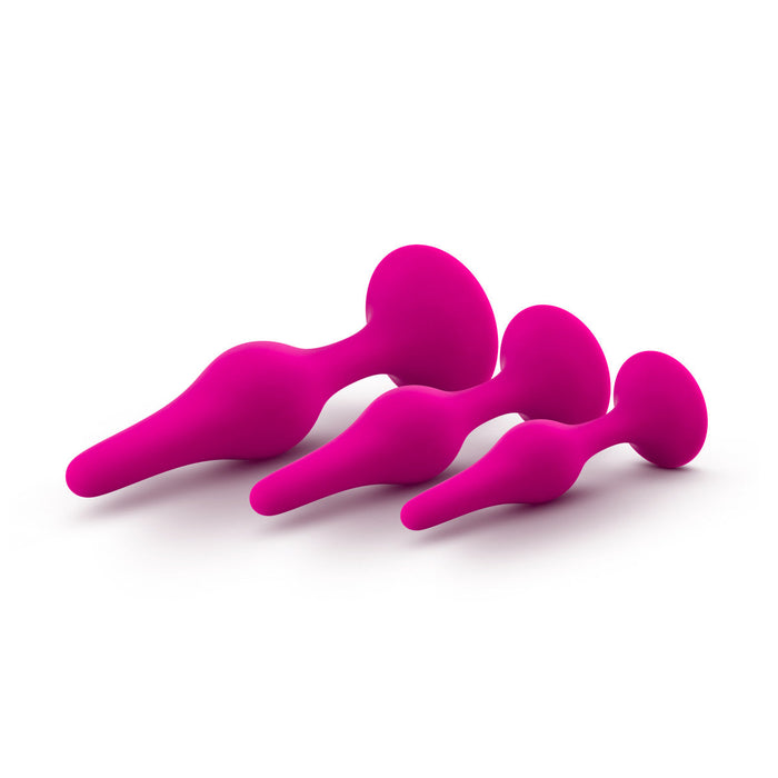 Eden Pink Silicone Anal Butt Plug Beginner Kit (Set of 3)