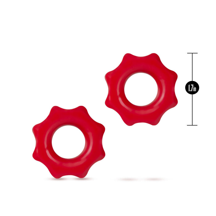 Eden Soft & Stretchy Red Gear Cock Rings (Set of 2)