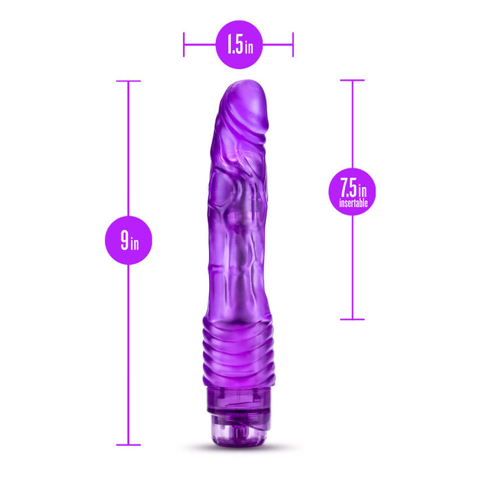 Eden 9" Long Purple Realistic Multispeed Vibrating Dildo