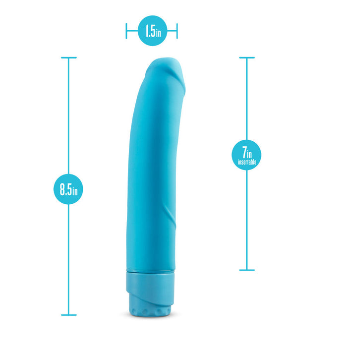 Eden 8.5" Long Blue Ridged G Spot Vibrating Dildo