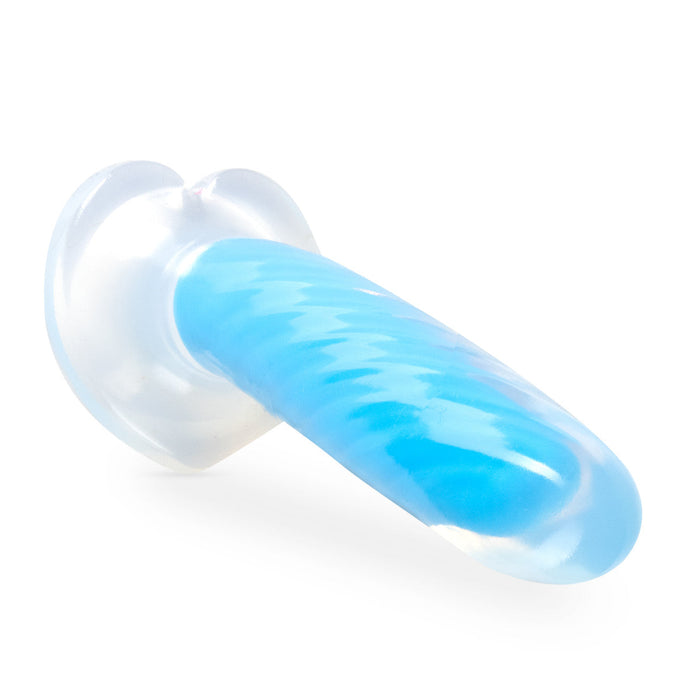 Eden 7" Long Glow In The Dark Blue Silicone Realistic Dildo With Suction Cup Base