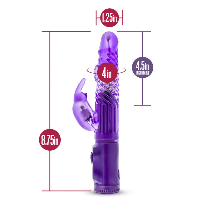 Eden 8.5" Long Purple Multi-Speed Gyrating & Rotating Rabbit Vibrator