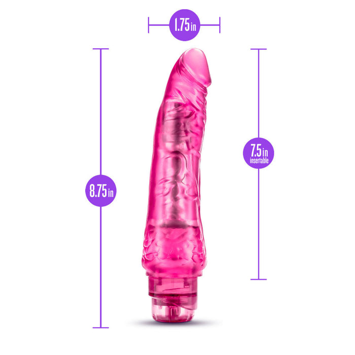 Eden 8.75" Long Pink Realistic Multispeed Vibrating Dildo