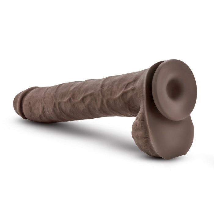 Eden 14" Long Brown Realistic Dildo With Balls & Suction Cup Base