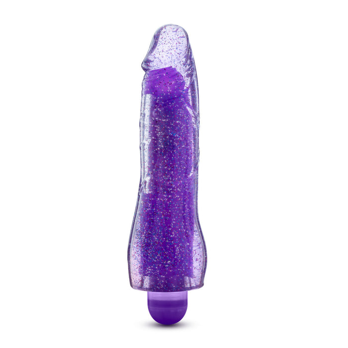 Eden 9" Long Glow In The Dark Purple Ridged 1 Mode Vibrating Dildo