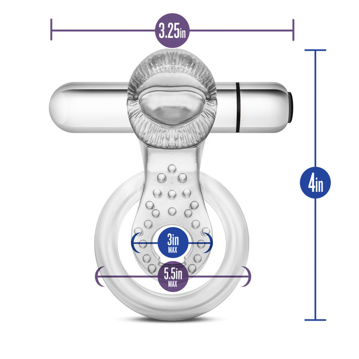 Eden 4" Long Clear 10 Mode Cock Ring