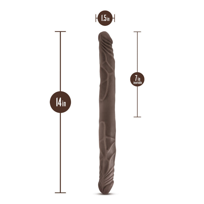 Eden 14" Long Brown Realistic Double Sided Dildo