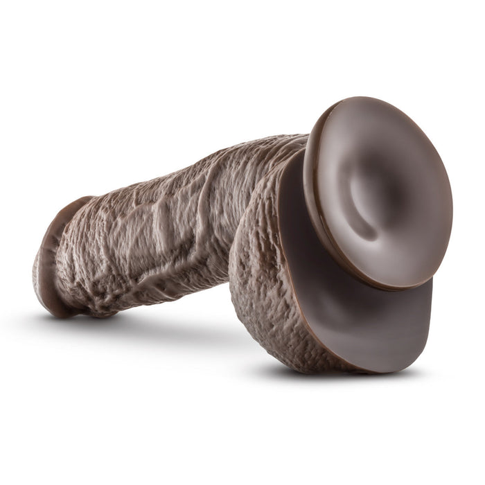 Eden 8.5" Long Brown Ridged Suction Realistic Dildo With Suction Cup Base