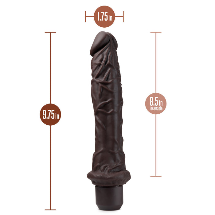 Eden 10" Long Brown Silicone Multi-Speed Vibrating Dildo